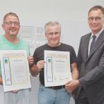 Für 40 Jahre Betriebszugehörigkeit erhielten Thomas Mandel und Jürgen Langer eine Auszeichnung
