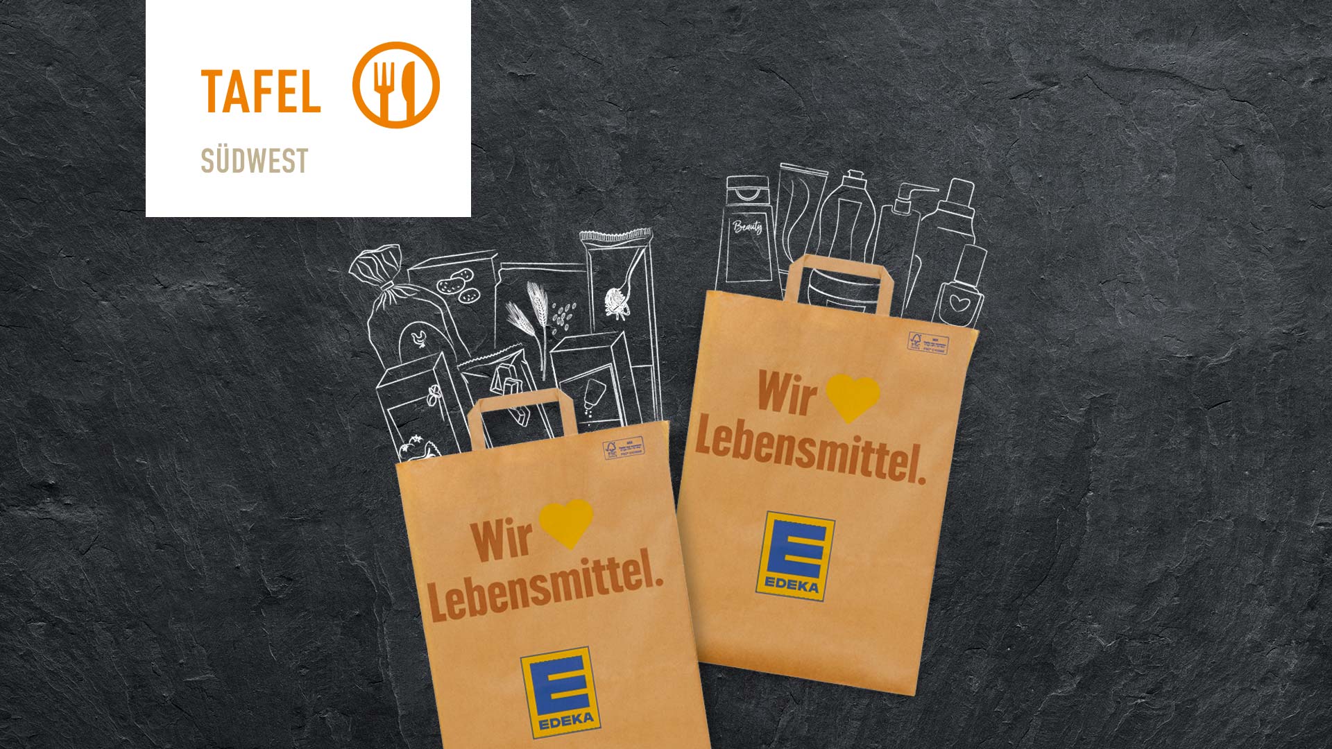 Tüten spenden und Gutes tun die Tafel Aktion von EDEKA Südwest